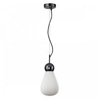 Светильник подвесной Elica 5418/1 Odeon Light белый 1 лампа, основание чёрное в стиле современный 