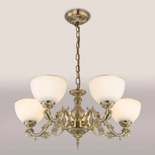 Люстра подвесная / потолочная Адриана CL405253 Citilux белая на 5 ламп, основание бронзовое в стиле классический  фото 14