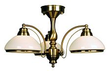 Люстра Краков потолочная CL401133 Citilux белая на 3 лампы, основание жёлтое бронзовое в стиле современный 