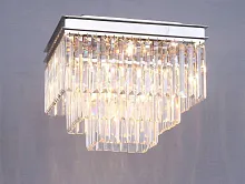 Люстра потолочная хрустальная 31105/PL nickel Newport прозрачная на 5 ламп, основание никель в стиле современный 