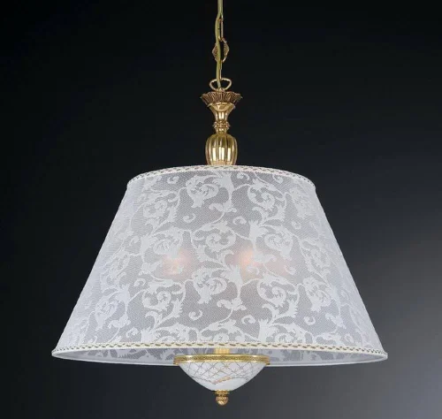 Люстра подвесная  L 7132/60 Reccagni Angelo белая на 5 ламп, основание золотое в стиле классический 