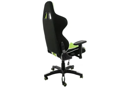 Кресло игровое Prime черное / зеленое 1858 Woodville, зелёный/ткань, ножки/металл/чёрный, размеры - *1310***700*700 фото 4