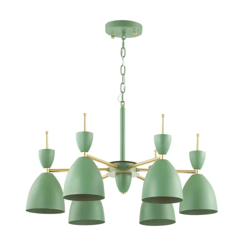 Люстра подвесная Gemma 3785/6 Lumion зелёная на 6 ламп, основание зелёное в стиле современный 