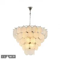 Люстра подвесная Soho P2546-18 NIC iLamp прозрачная на 18 ламп, основание никель в стиле современный арт-деко флористика флористика
