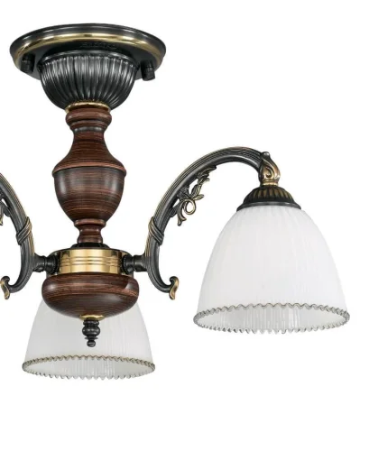 Люстра потолочная PL 3800/3 Reccagni Angelo белая на 3 лампы, основание бронзовое в стиле классический  фото 2
