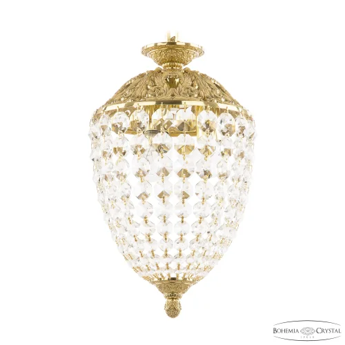 Светильник подвесной 7077/20AZ G Bohemia Ivele Crystal прозрачный 3 лампы, основание золотое в стиле классический 
