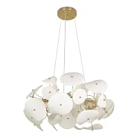 Люстра подвесная Paradise 10234/600 LOFT IT белая на 6 ламп, основание золотое в стиле флористика современный 