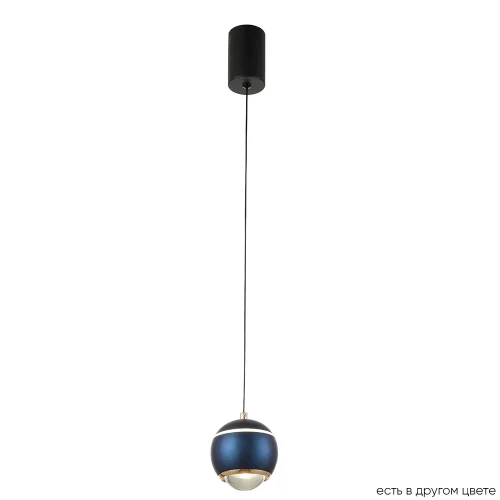 Светильник подвесной LED CARO SP LED BLUE Crystal Lux синий 1 лампа, основание чёрное в стиле современный шар