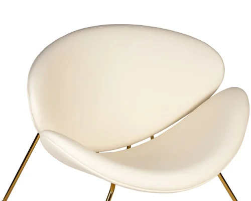 Кресло дизайнерское 72-LMO EMILY, цвет сиденья белый YP17, цвет основания золотой Dobrin, белый/винил, ножки/металл/золотой, размеры - ****810*780 фото 7
