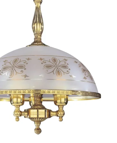 Люстра подвесная  L 6102/38 Reccagni Angelo белая прозрачная на 3 лампы, основание золотое в стиле классический  фото 3