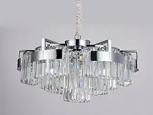 Люстра подвесная хрустальная 4356+3/C chrome Newport прозрачная на 9 ламп, основание хром в стиле классика 