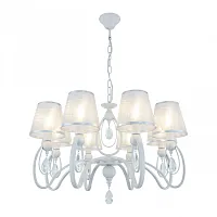 Люстра подвесная AM347203 347203/8 WT+SL Arte Milano белая серебряная на 8 ламп, основание белое серебряное в стиле классический Люстра подвесная AM347203 347203/8 WT+SL Arte Milano белая серебряная на 8 ламп, основание белое серебряное в стиле классический