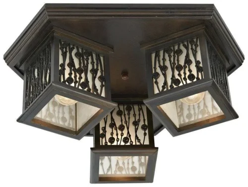 Светильник потолочный 593-727-03 Velante коричневый 3 лампы, основание коричневое в стиле кантри 