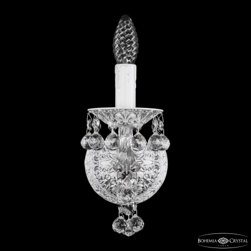 Бра AL16309B/1/141 WMN Bohemia Ivele Crystal без плафона на 1 лампа, основание белое серое в стиле классический balls фото 2