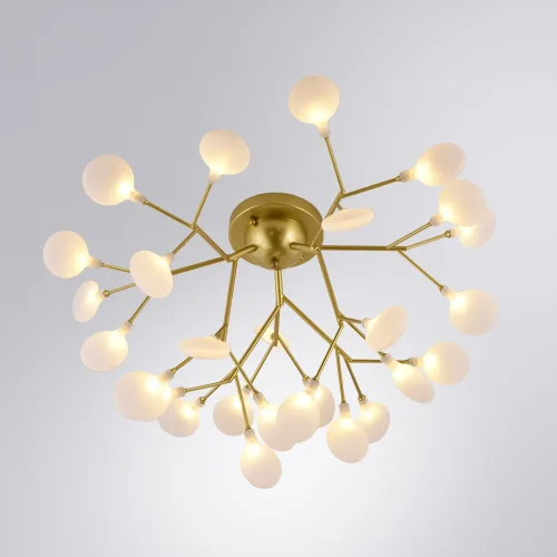 Люстра потолочная Candy A7274PL-27GO Arte Lamp белая на 27 ламп, основание золотое в стиле современный ветви фото 2