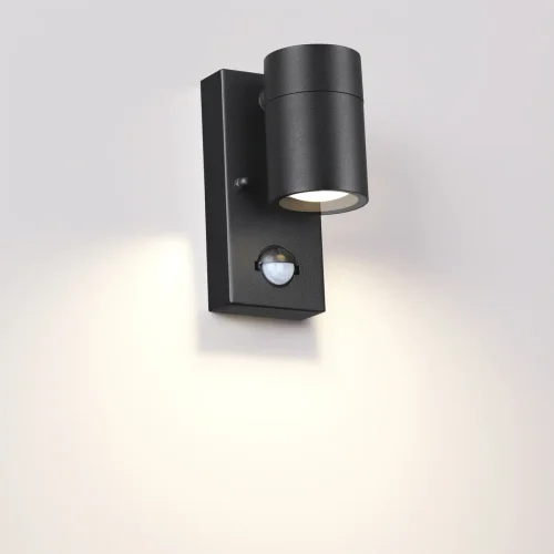 Настенный светильник с датчиком движения Motto 4389/1W Odeon Light уличный IP44 чёрный 1 лампа, плафон чёрный в стиле хай-тек GU10 фото 2