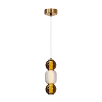 Светильник подвесной LED Drop MOD273PL-L16G3K Maytoni прозрачный янтарный 1 лампа, основание золотое в стиле современный арт-деко 