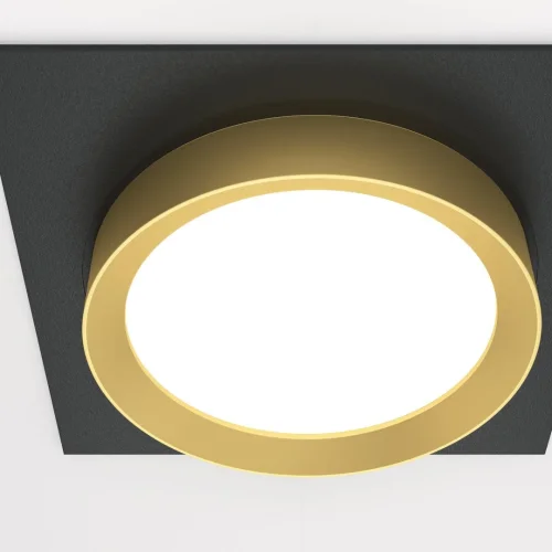 Светильник точечный Hoop DL086-GX53-SQ-BG Maytoni чёрный золотой 1 лампа, основание чёрное в стиле современный  фото 3