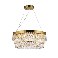 Люстра подвесная хрустальная Magnitudo 2206-12P Favourite прозрачная на 12 ламп, основание золотое в стиле модерн 