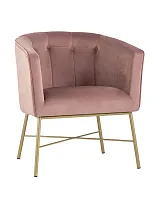 Кресло Шале, велюр розовый УТ000005602 Stool Group, розовый/велюр, ножки/металл/золото, размеры - ****670*620мм