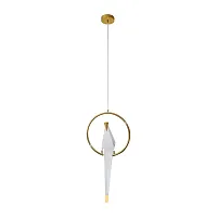 Светильник подвесной LED Birds V3071- 1PL Moderli белый 1 лампа, основание золотое в стиле хай-тек птички