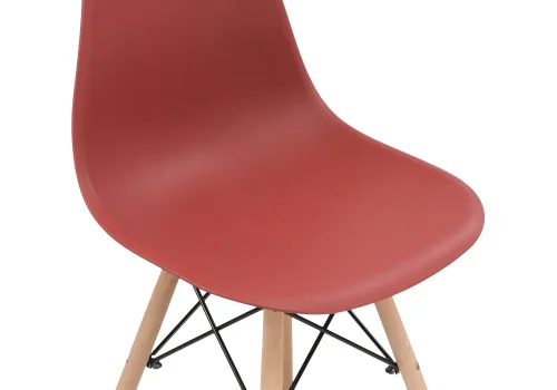 Пластиковый стул Eames PC-015 bordeaux 11896 Woodville, бордовый/, ножки/массив бука дерево/натуральный, размеры - ****460*520 фото 7