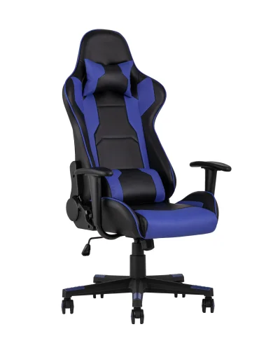 Кресло спортивное TopChairs Diablo, синее УТ000004577 Stool Group, синий/экокожа, ножки/металл/чёрный, размеры - ****640*530