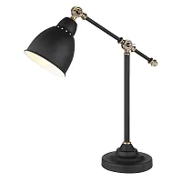 Настольная лампа лофт Braccio A2054LT-1BK Arte Lamp чёрная 1 лампа, основание чёрное металл в стиле лофт 