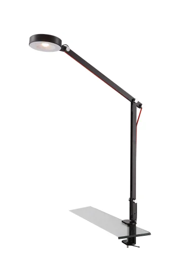 Настольная лампа на струбцине LED WILO 24125K Globo чёрная 1 лампа, основание чёрное металл в стиле современный 