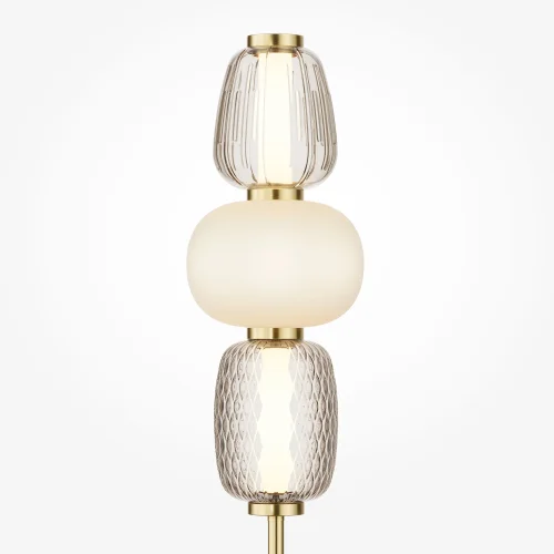 Настольная лампа LED Pattern MOD267TL-L28G3K Maytoni прозрачная белая 1 лампа, основание золотое металл в стиле арт-деко современный  фото 5