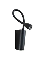Бра с выключателем LED CLT 213W BL Crystal Lux чёрный 1 лампа, основание чёрное в стиле хай-тек современный минимализм гибкая ножка