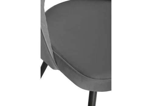 Деревянный стул Сандвикен черный / velutto 32 462137 Woodville, серый/велюр, ножки/металл/чёрный, размеры - ****500*550 фото 9