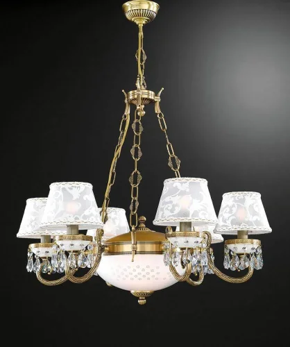 Люстра подвесная  L 8281/6+2 Reccagni Angelo белая на 8 ламп, основание античное бронза в стиле классический 