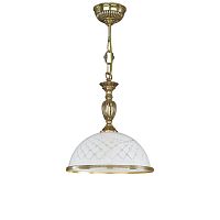 Светильник подвесной L 7102/28 Reccagni Angelo белый 1 лампа, основание золотое в стиле классический 