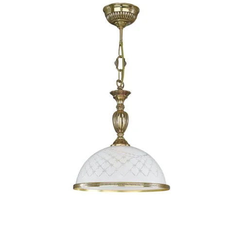 Светильник подвесной L 7102/28 Reccagni Angelo белый 1 лампа, основание золотое в стиле классический 