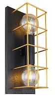 Бра Merril 15530B-2W Globo золотой 2 лампы, основание чёрное в стиле лофт 