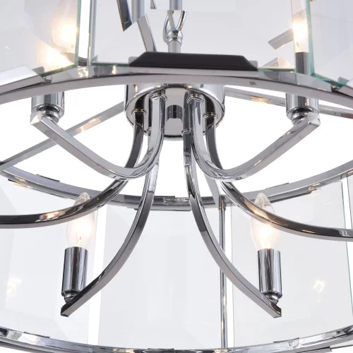 Люстра подвесная Cerezo MOD202PL-06N Maytoni прозрачная на 6 ламп, основание никель в стиле современный  фото 3