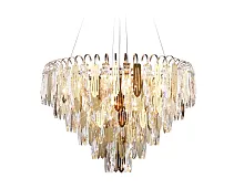 Люстра подвесная TR5258 Ambrella light прозрачная на 11 ламп, основание золотое в стиле классический современный 