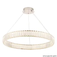 Люстра подвесная LED MUSIKA SP70W LED CHROME Crystal Lux прозрачная на 1 лампа, основание хром в стиле классический современный кольца