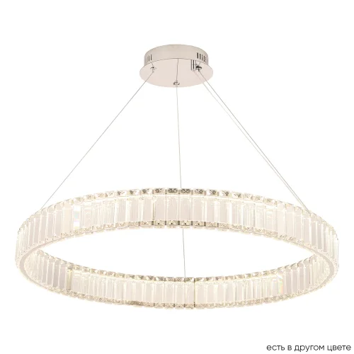 Люстра подвесная LED MUSIKA SP70W LED CHROME Crystal Lux прозрачная на 1 лампа, основание хром в стиле классический современный кольца