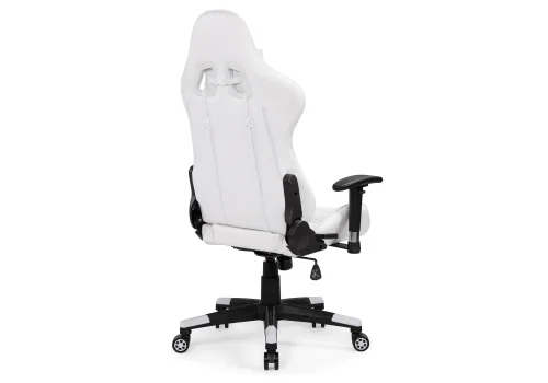 Компьютерное кресло Blanc white / black 15571 Woodville, белый/экокожа, ножки/пластик/чёрный, размеры - *1350***680*660 фото 4