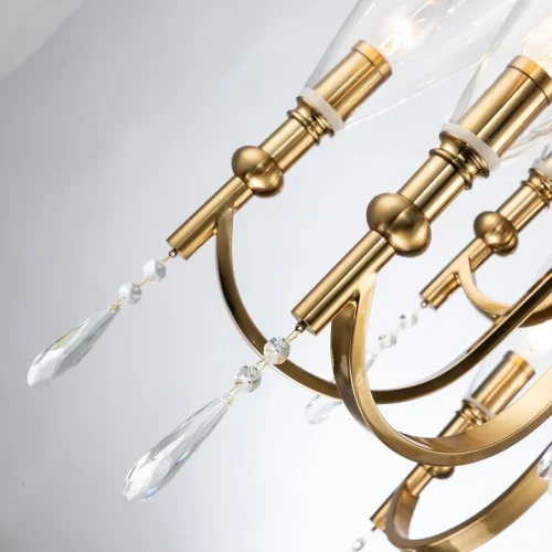 Люстра подвесная Lyra 2968-9P Favourite прозрачная на 9 ламп, основание бронзовое в стиле современный  фото 3