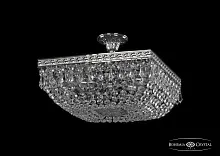 Люстра потолочная хрустальная 19012/35IV Ni Bohemia Ivele Crystal прозрачная на 4 лампы, основание никель в стиле классический sp