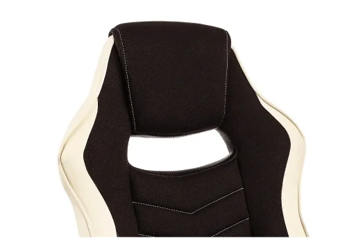 Компьютерное кресло Gamer черное / бежевое 1861 Woodville, чёрный бежевый/ткань искусственная кожа, ножки/пластик/чёрный, размеры - *1170***620*700 фото 6