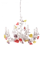 Люстра подвесная Fiori di rose 185.8 Lucia Tucci без плафона на 8 ламп, основание разноцветное белое в стиле флористика прованс 