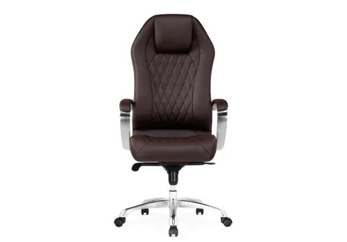 Компьютерное кресло Damian brown 15744 Woodville, коричневый/экокожа, ножки/металл/хром, размеры - *1330***650*670 фото 3
