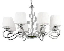 Люстра подвесная Геноу (Genoa) OML-60103-08 Omnilux белая на 8 ламп, основание хром в стиле классический Люстра подвесная Геноу (Genoa) OML-60103-08 Omnilux белая на 8 ламп, основание хром в стиле классический