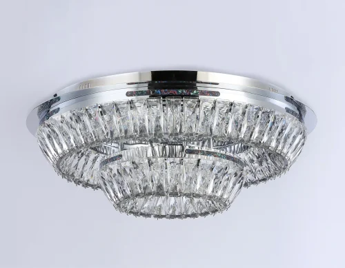 Люстра потолочная LED TR5029 Ambrella light прозрачная на 1 лампа, основание хром в стиле классический современный  фото 8