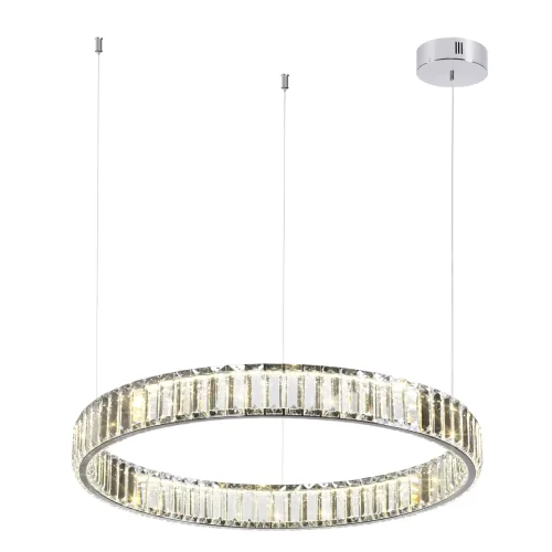 Люстра подвесная LED Vekia 4930/36L Odeon Light прозрачная на 1 лампа, основание хром в стиле современный кольца фото 5