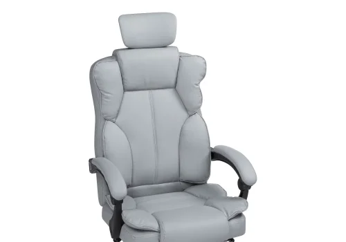 Компьютерное кресло Baron light gray 15635 Woodville, серый/экокожа, ножки/металл/хром, размеры - *1360***640*640 фото 7